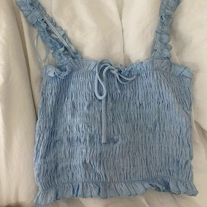 CUTE LIGHT BLUE CROP TOP!
